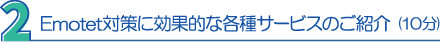 ２． Emotet対策に効果的な各種サービスのご紹介（10分）