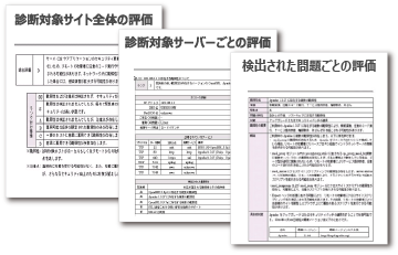 セコムセキュリティ診断サービス 報告書のフォーマットイメージ