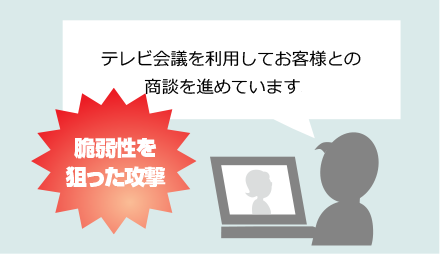 テレビ会議を利用してお客様との
商談を進めています。